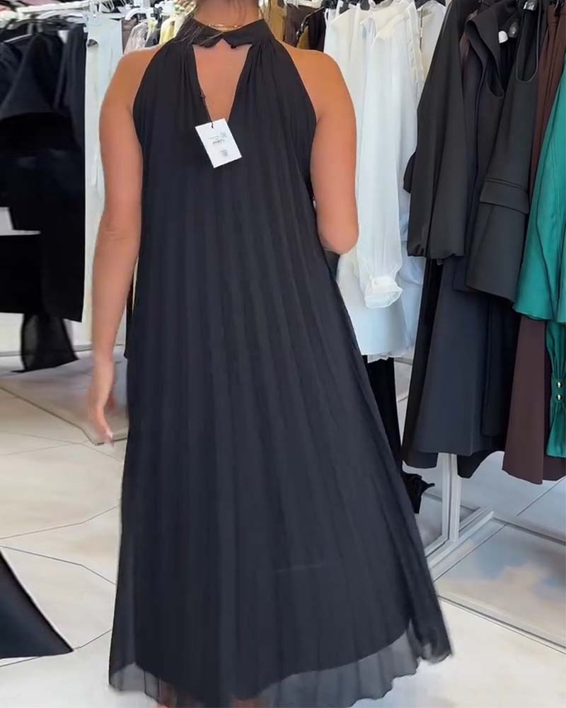 Halter Cut-Out Sleeveless Dress