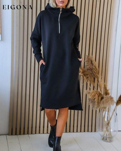 Women Casual Dress with Zipper Black 2023 f/w 23BF casual dresses Clothes Dresses spring