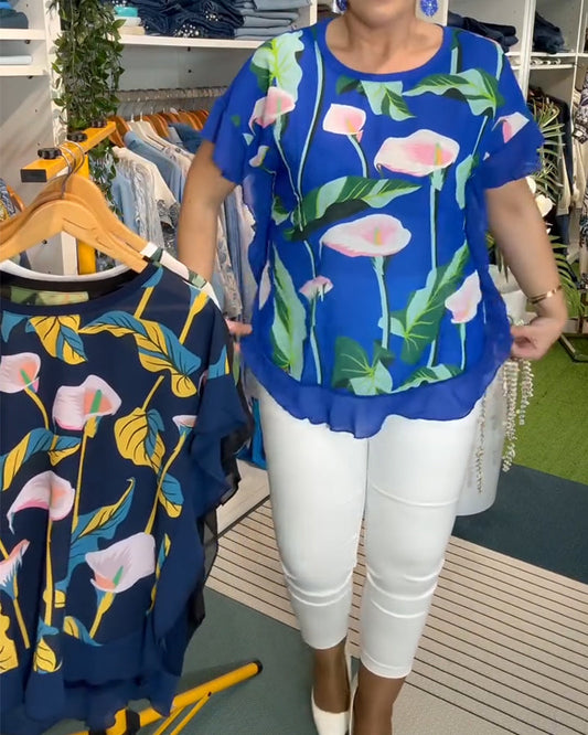Batwing-Sleeve Printed Blouse blouses & shirts spring summer