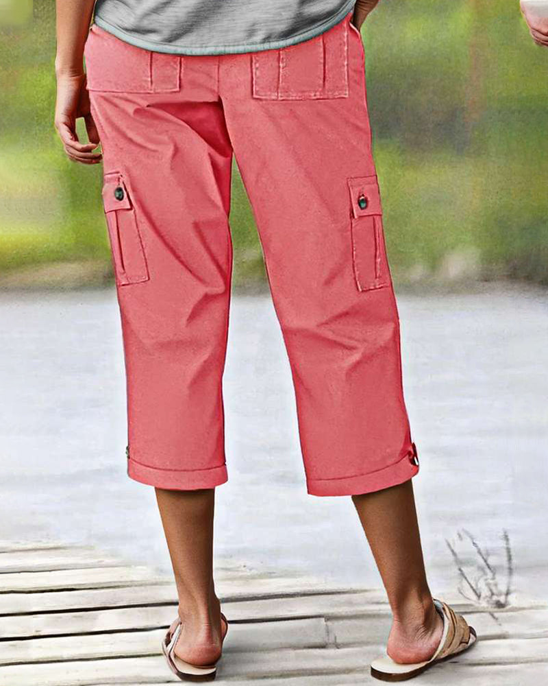 Pantaloni cargo casual a sette punti