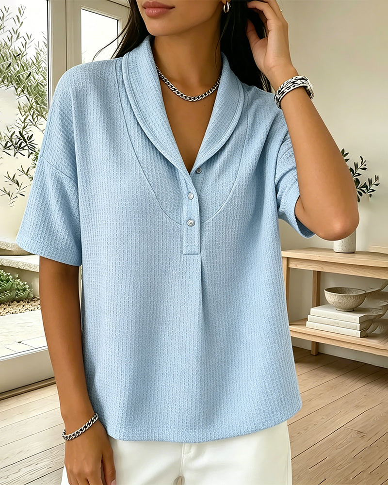 Waffle Henry Solid Color T-Shirt
