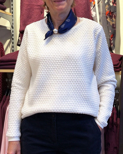 Round Neck Pullover Solid Color Sweatshirt 2024f/w blouses & shirts