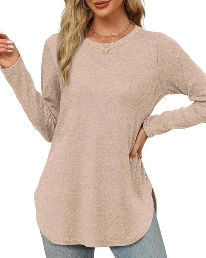 Solid Color Long Sleeve Top