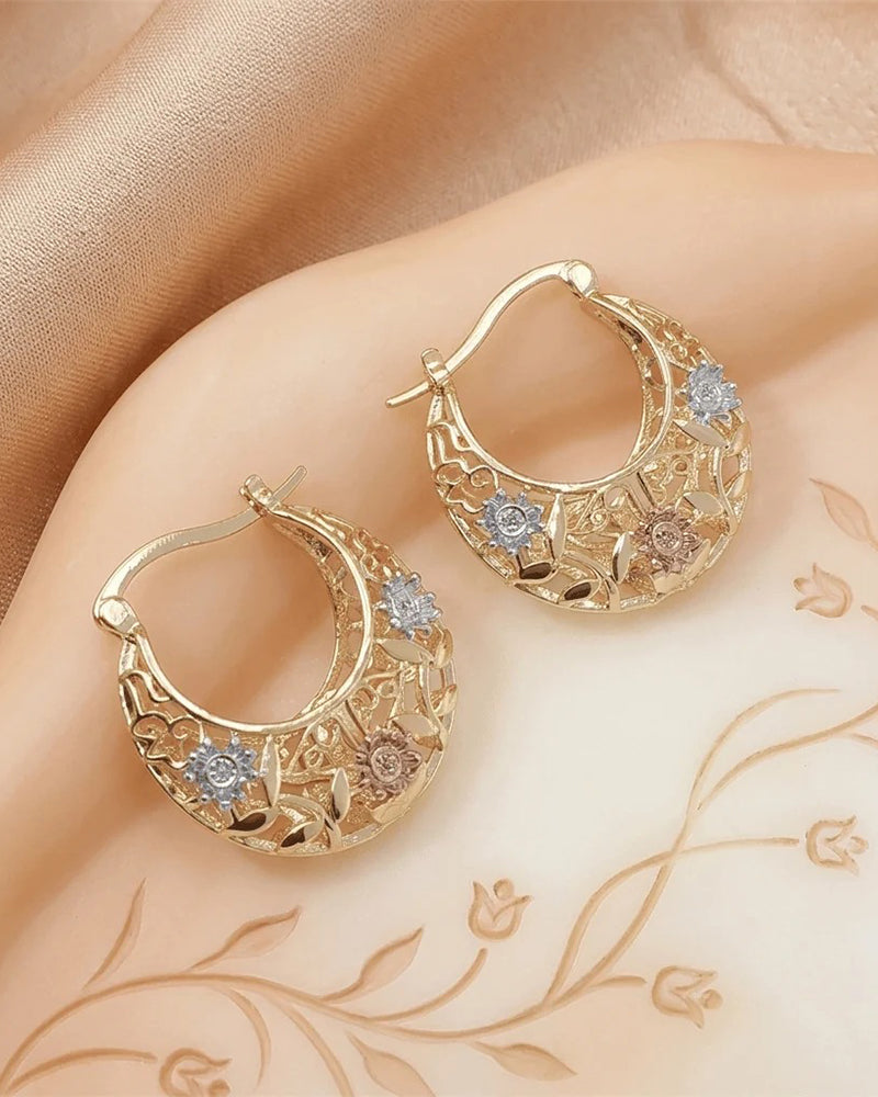 Vintage Flower Hoop Earrings