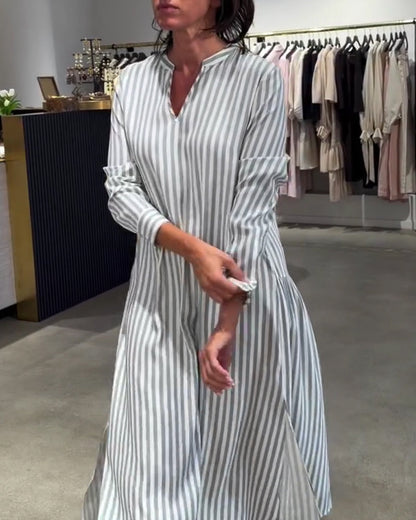 Striped Side Slit Maxi Dress