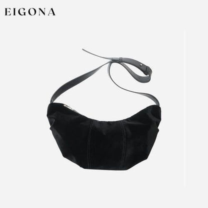 Suede Dumpling Bag Black One Size clothes Ship From Overseas Y.P