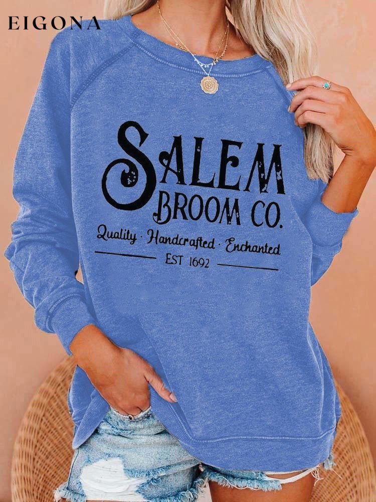 Women's Salem Broom Co Quality Handcrafted Enchanted Est 1692 Print Sweatshirt