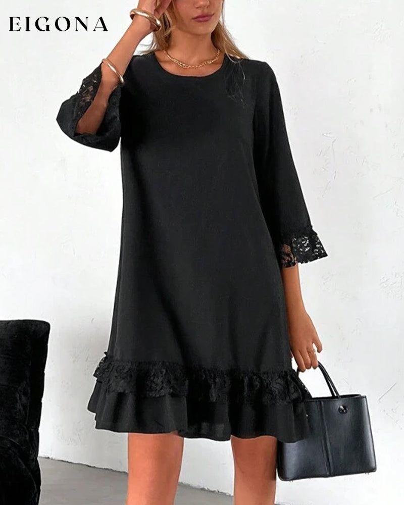 Elegant dress with lace panels 2023 f/w 23BF casual dresses Clothes Dresses spring