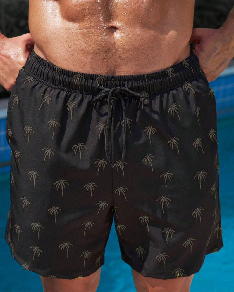 Lace-Up Printed Men's Casual Shorts