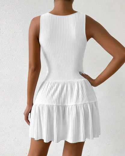 Abito sexy con bretelle in tinta unita e scollatura a V