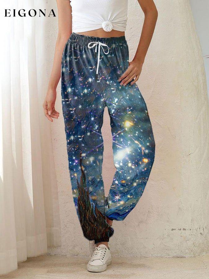 Women's Art Star Print Track Pants starry