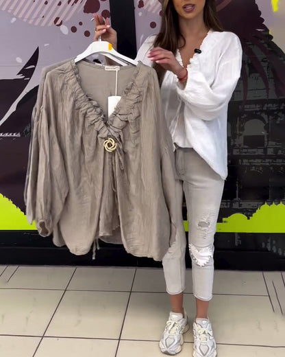 Camicetta ampia a maniche lunghe