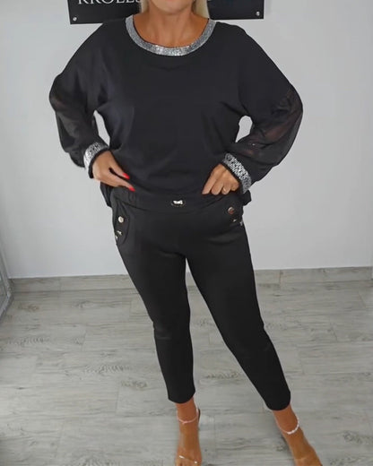 Mesh hot diamond fashion Top