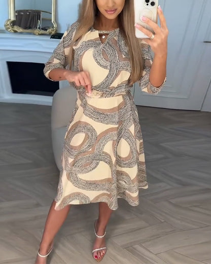 Printed Commuter Street Dress