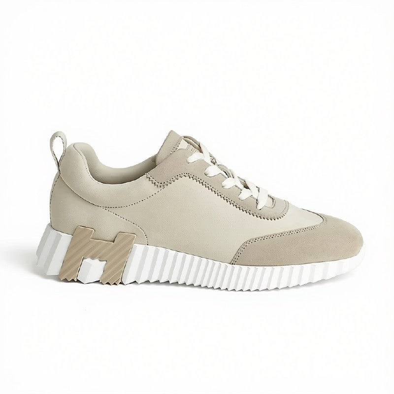 Bouncing | Orthopedic Leather Sneakers Lightweight Comfortable Walking Beige Glaise comfortable sneakers leather sneakers women orthopedic sneakers supportive shoes walking shoes women