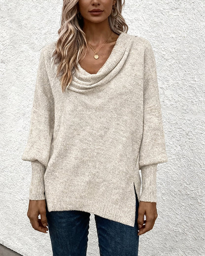 Slouchy Cowl Neck Loose Pullover Sweater