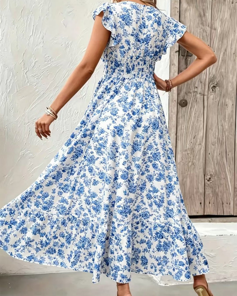 Floral Waist Tie Dress