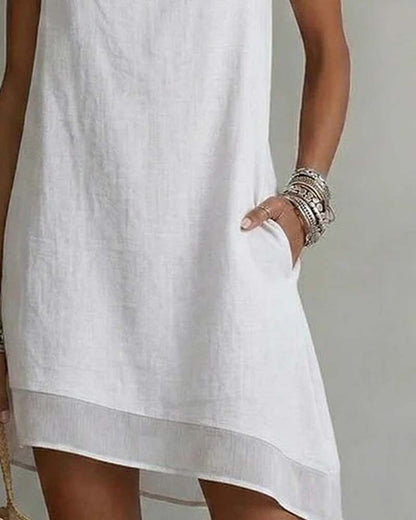 Irregular Hem Sleeveless Sheath Dress