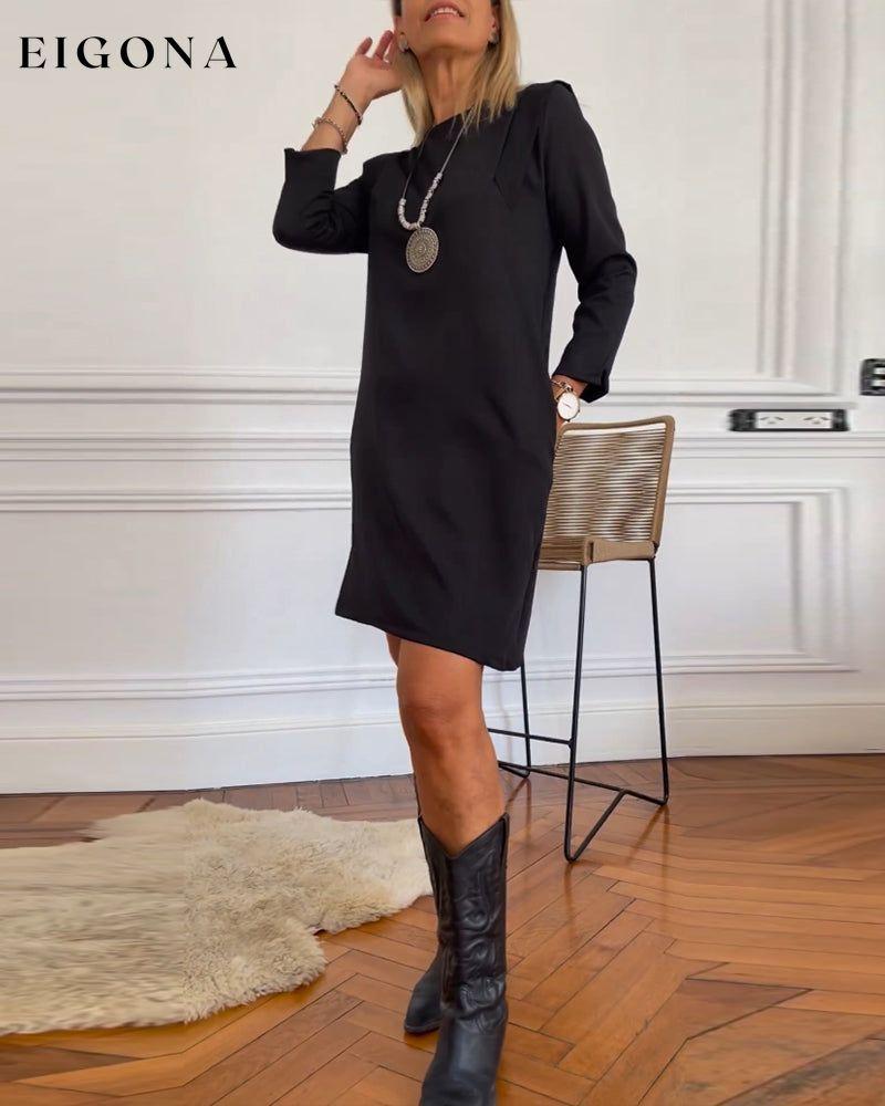 Elegant Shift Solid Color dress 2023 f/w 23BF casual dresses Clothes Dresses