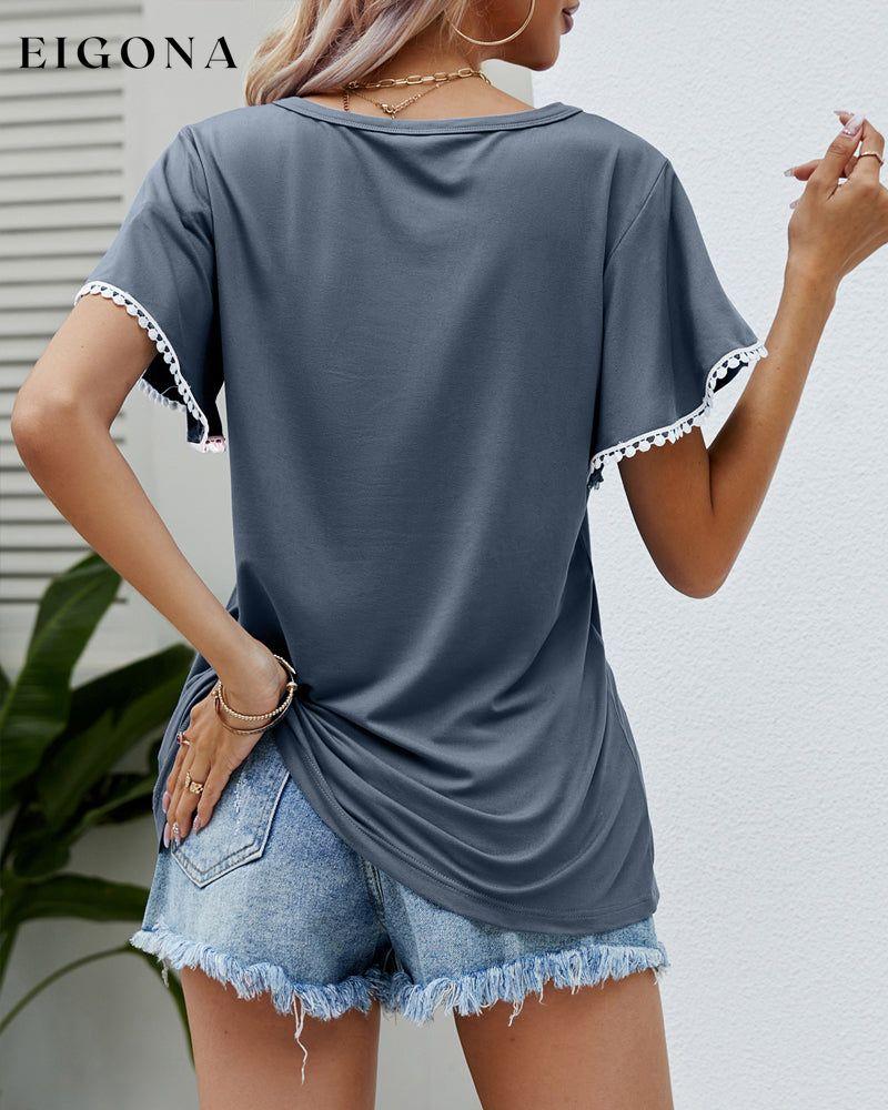 Round Neck T-shirt with Short Sleeves 23BF clothes Short Sleeve Tops Spring Summer T-shirts Tops/Blouses