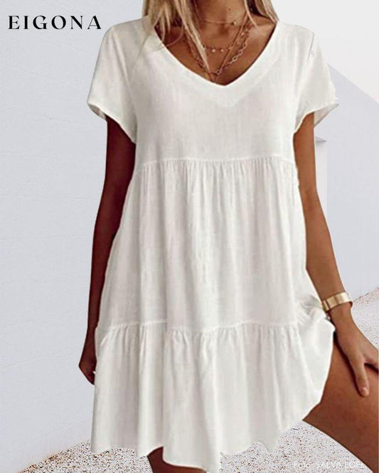 Loose casual short sleeve dress White 23BF Casual Dresses Clothes discount Dresses Spring Summer Vacation Dresses