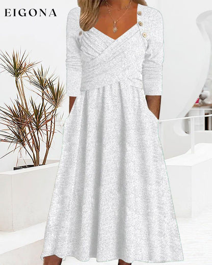 Solid color midi dress White 2023 F/W 23BF Casual Dresses Clothes Dresses