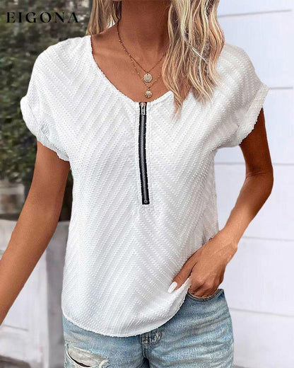 Solid Color Short Sleeve Blouse 23BF clothes Short Sleeve Tops Spring Summer T-shirts Tops/Blouses
