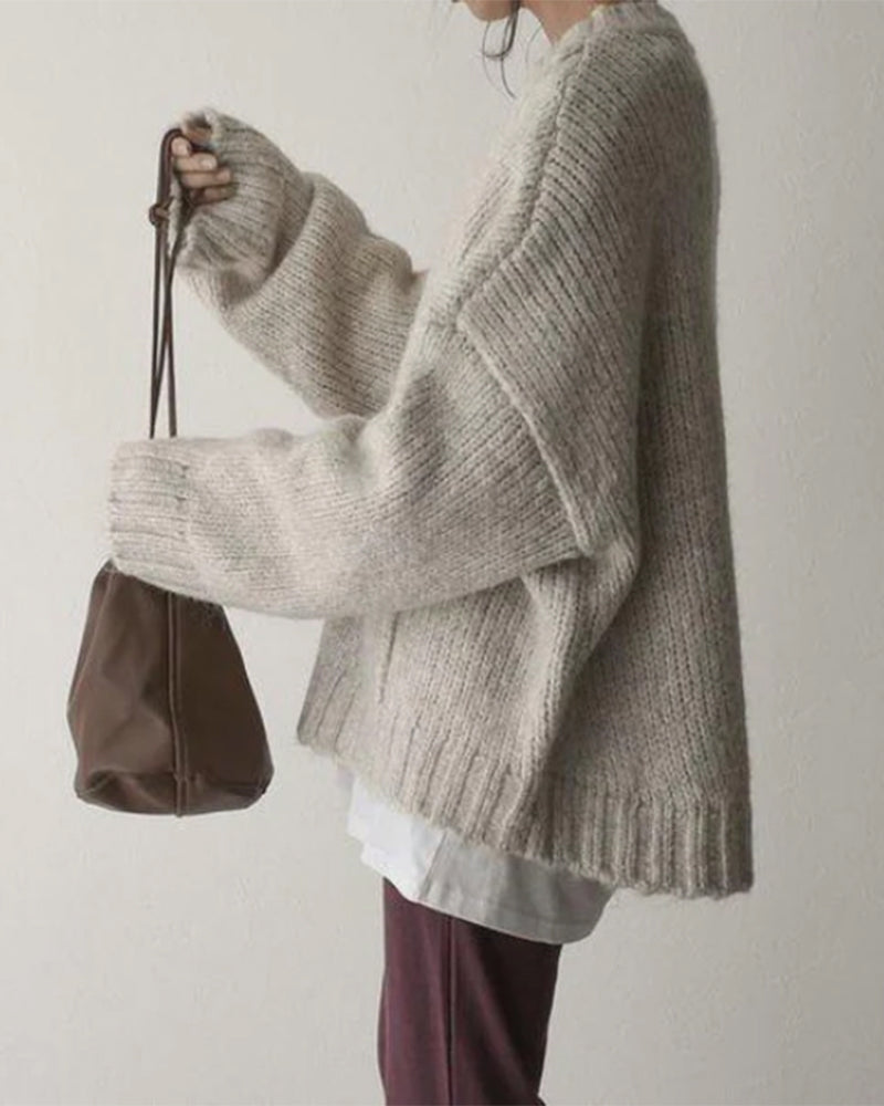 Simple solid color sweater