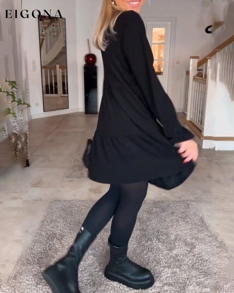 Simple solid color long sleeve dress 2023 F/W 23BF Casual Dresses Clothes Dresses Spring