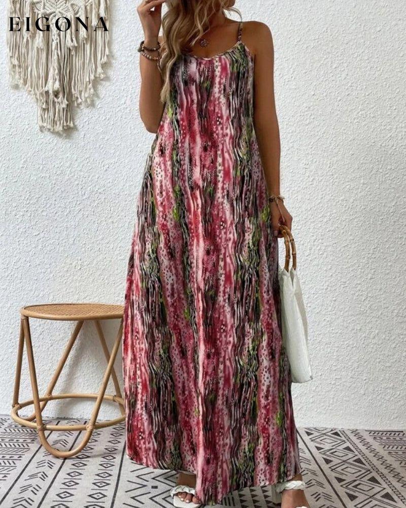Sleeveless Vacation Dress in Gradient Print Red 23BF Casual Dresses Clothes Dresses Spring Summer Vacation Dresses