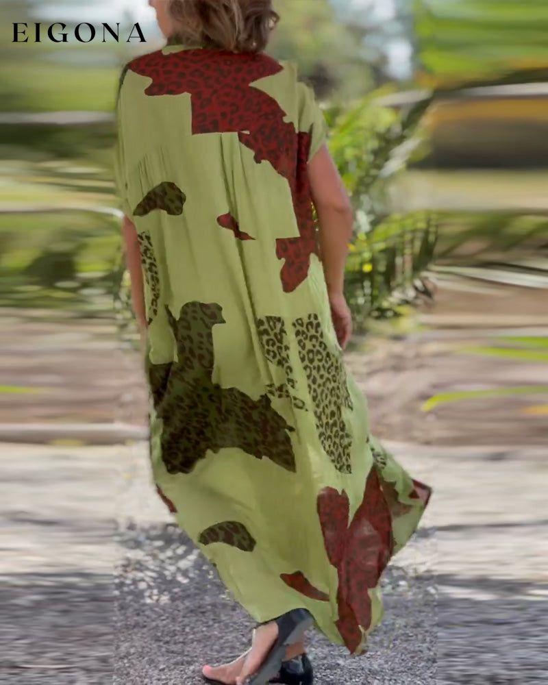 Short Sleeve Leopard Print Dress 23BF Casual Dresses Clothes Dresses Summer
