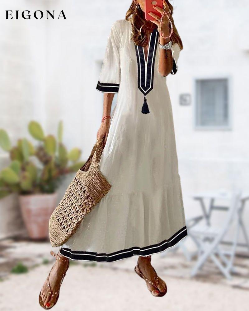 Sailor Blue White Tassel Dress Casual Dresses Clothes Dresses SALE Spring Summer