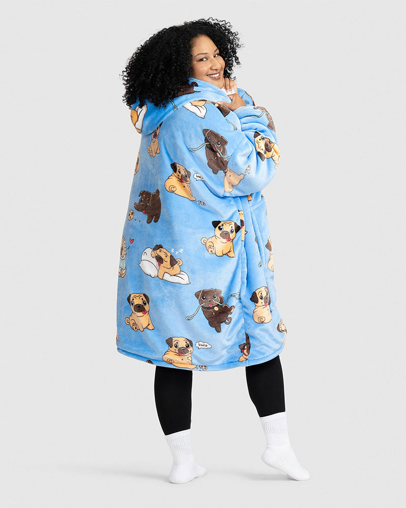 Cute puppy print loose blanket hoodie 2024 f/w Blanket Hoodies