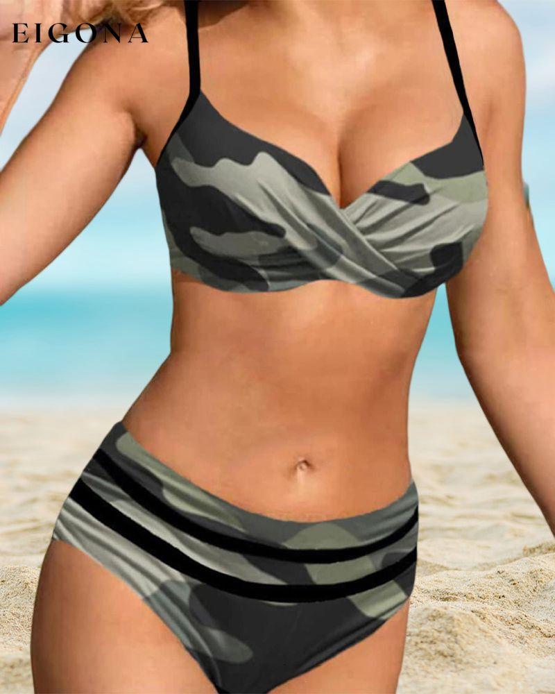 Strap Camouflage Print Bikinis 23BF bikinis Clothes Summer Swimwear