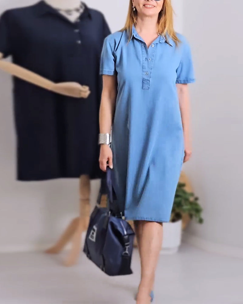 Lapel denim casual dress casual dresses summer