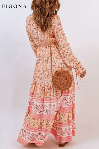 Bohemian Lace-Up Long Sleeve Maxi Dress casual dress casual dresses clothes dress dresses Maxi maxi dress maxi dresses Ship From Overseas SYNZ