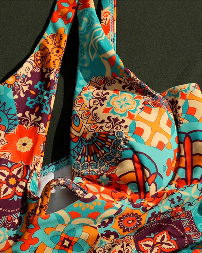 Sleeveless Floral One-Piece