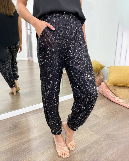 Shiny sequin pocket pants 2024 f/w christmas pants