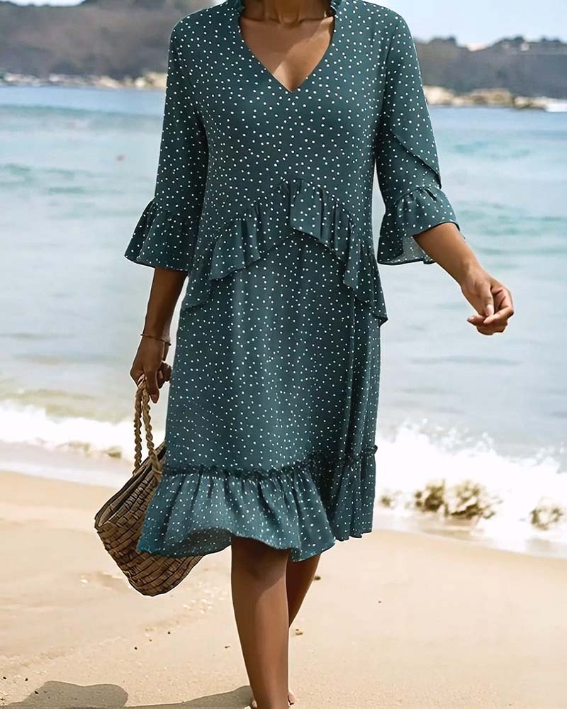 Polka Dot Ruffle Dress