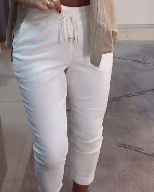 Pantaloni casual a matita con coulisse