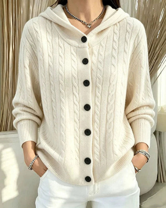 Hooded Open Front Knit Cardigan 2024 f/w cardigans