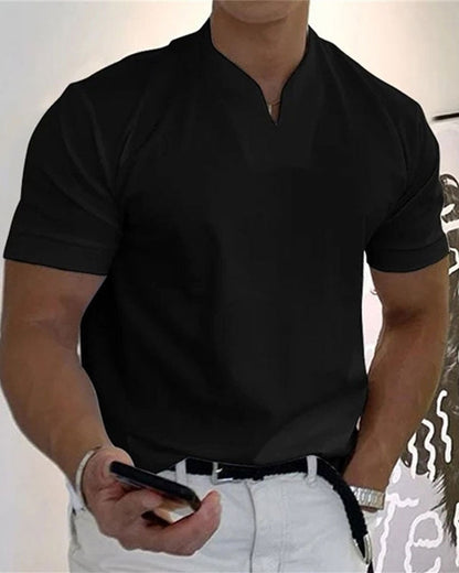 Men Gentlemans Business Short Sleeve Fitness T-shirt