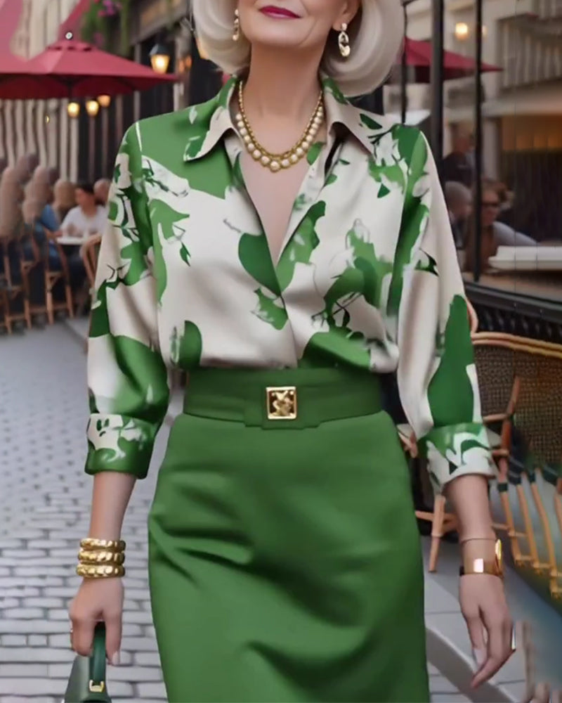 Collared Long-Sleeved Draped Shirt