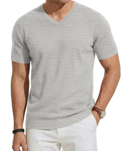 Mini V-Neck Casual Solid Pullover