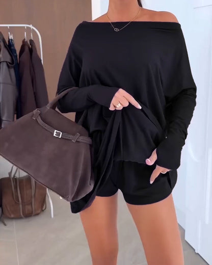 Off-Shoulder With Leggings Dress