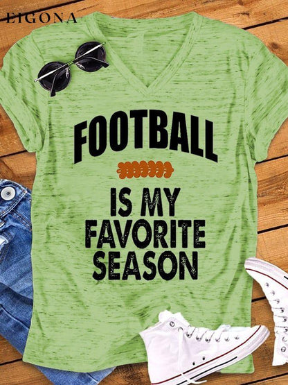 Women's Football Is My Favorite Season Print T-Shirt ball print