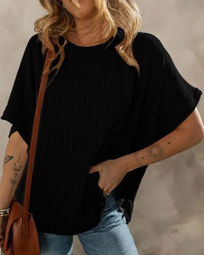 Loose-Fit Crew Neck Casual T-Shirt