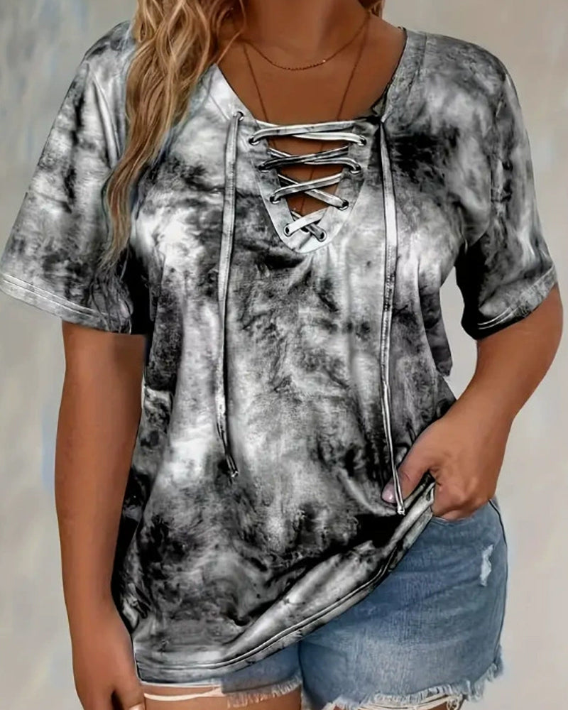 Tie-Dye Print Blouse
