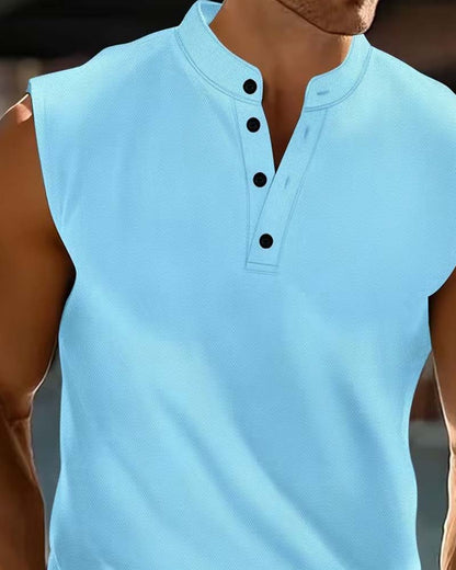 Men's Henry Solid Color Sports Tank Top