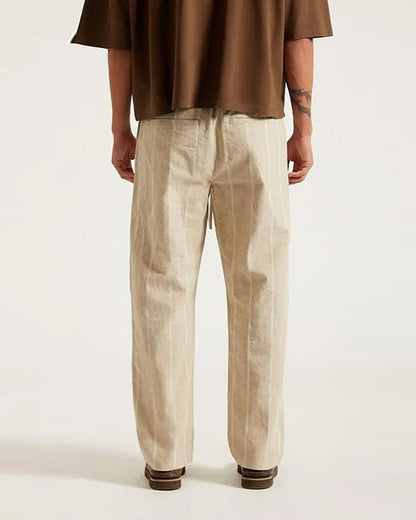 Men's Linen Drawstring Straight Leg Pant